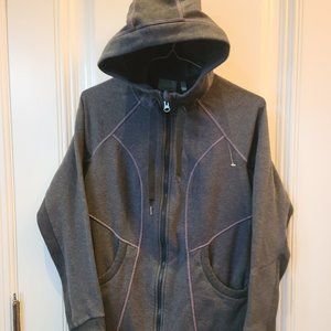 Athleta Full Zip Fleece Lined Gray Hoodie